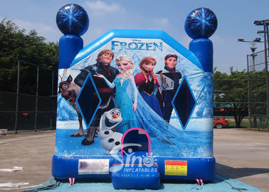 Commercial Grade Kids Frozen Inflatable Bounce Houses With Pillars inside Obstacles For Parties