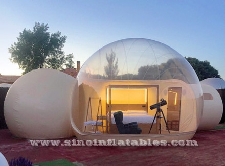 5 Meters Clear Dome Inflatable Bubble Lodge Hotel With Silent Blower Resort Glamping Suite