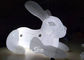 5m Long Giant Blow Up Illuminated Inflatable White Rabbit With LED Light For Outdoor Promotion